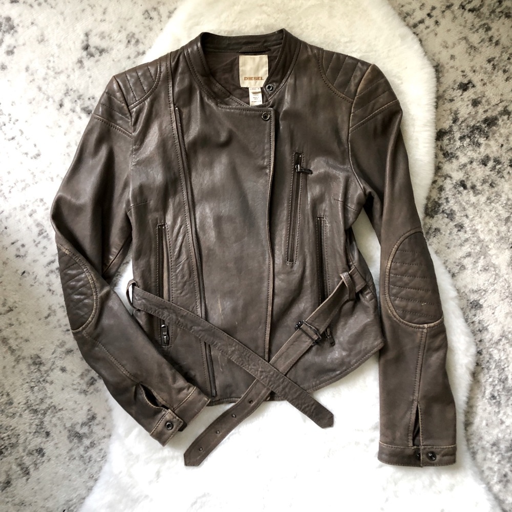 Vintage Diesel Genuine Leather Moto Jacket